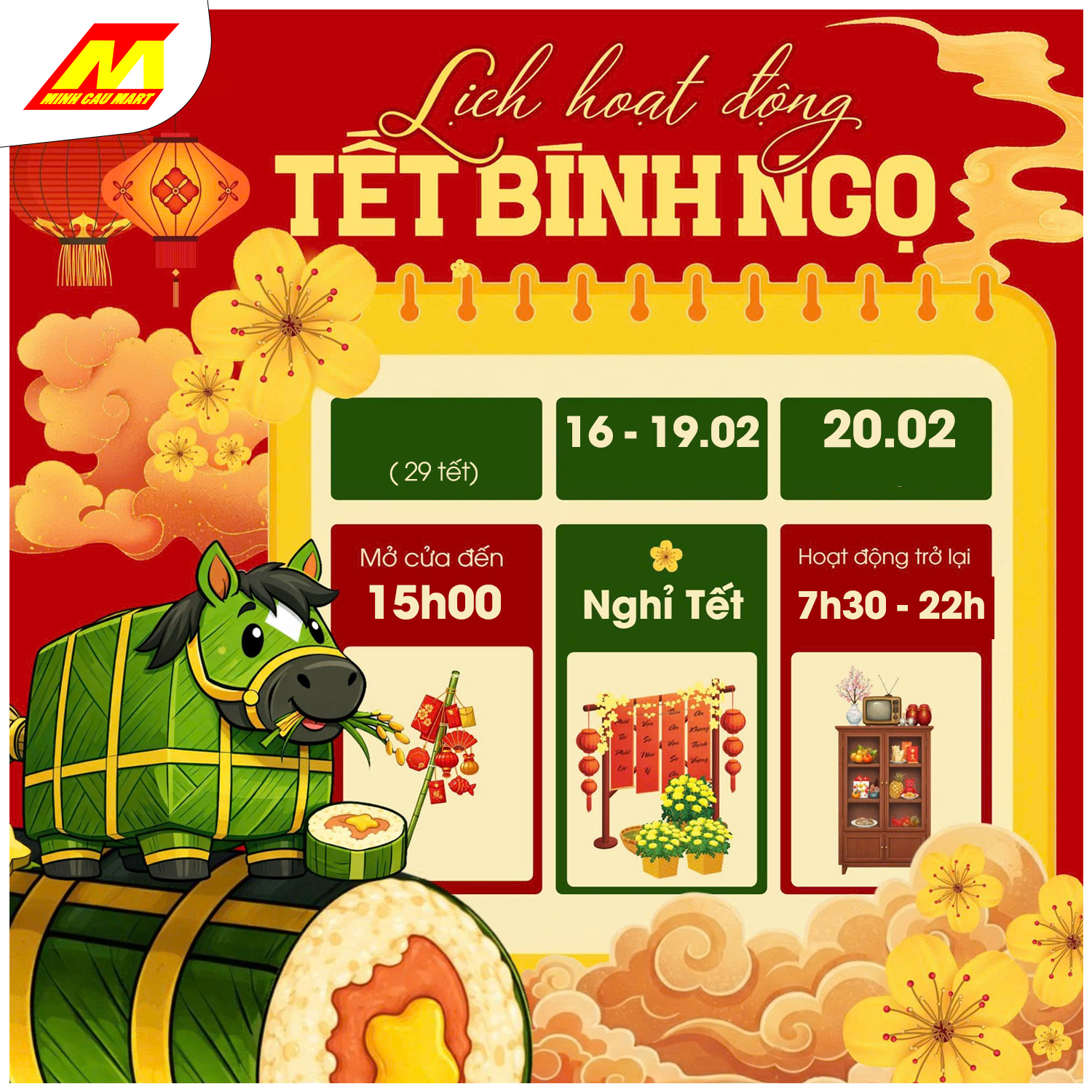 🎉 THÔNG BÁO LỊCH HOẠT ĐỘNG TẾT BÍNH NGỌ 2026 🎉