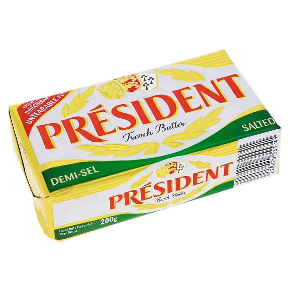 Bơ mặn hiệu President 200g (80% béo)