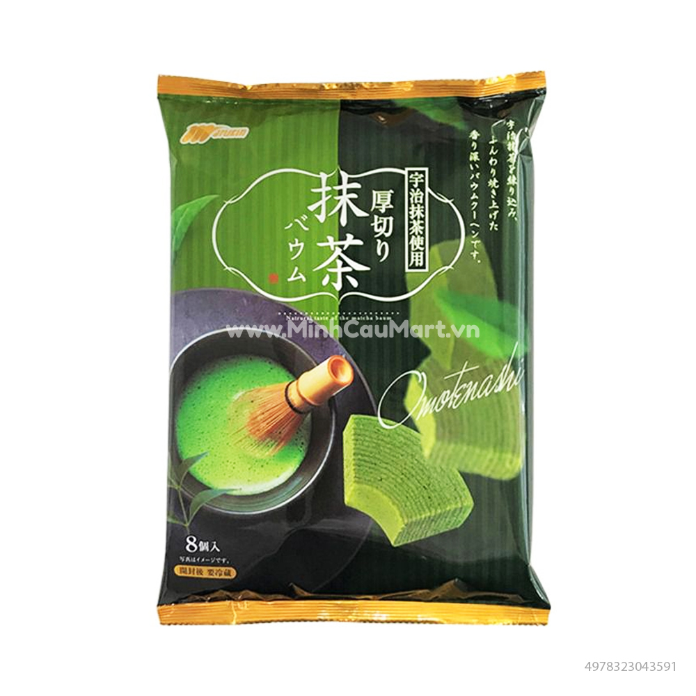 Bánh Baumkuchen Marukin Vị Trà Xanh Gói 200gr (8 bánh)