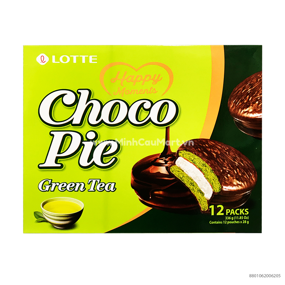 Bánh Lotte Choco Pie Trà Xanh Hộp 336g - Minh Cầu Mart - Siêu thị trong ...