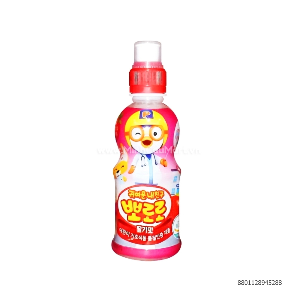 Nước Uống Pororo Trái Cây Vị Dâu 235ml Minh Cầu Mart Siêu Thị Trong