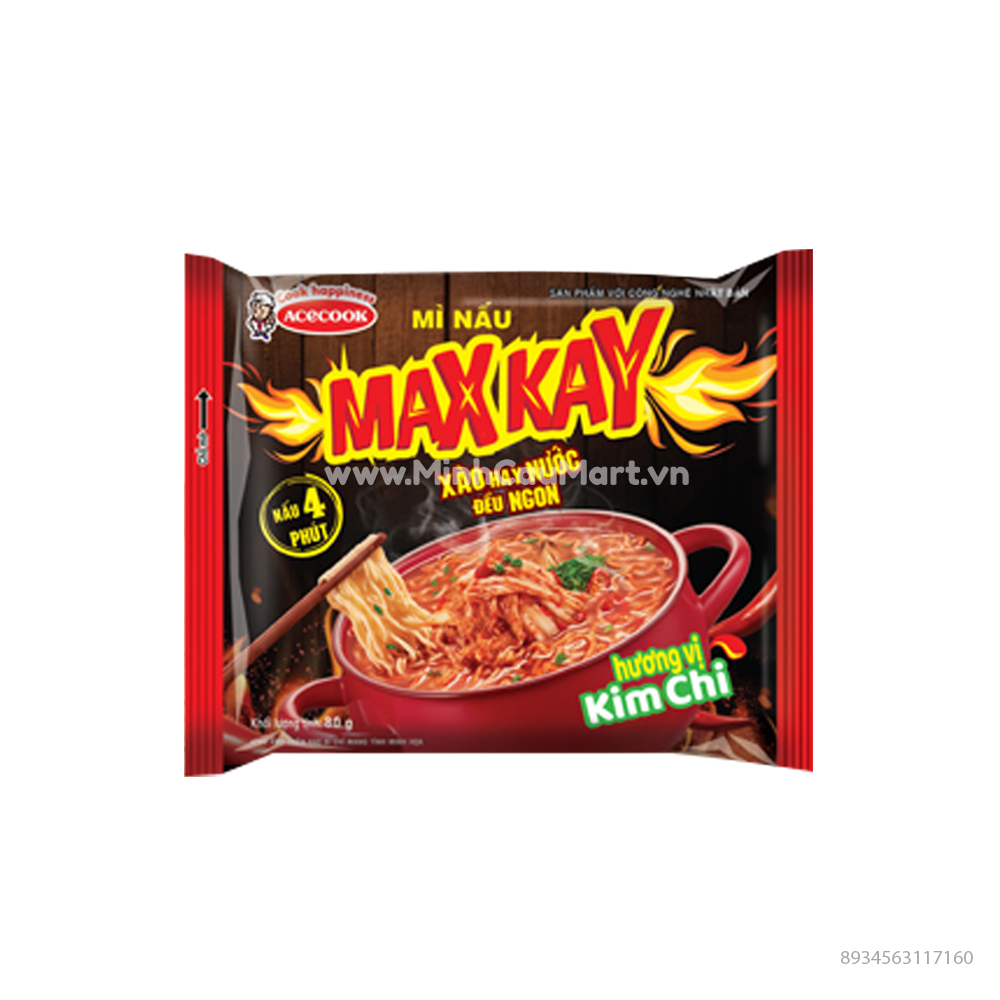 Mì Tôm Maxkay Hương Hương Vị Kim Chi Acecook 80g