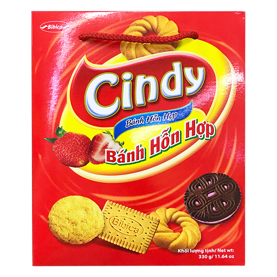 Bánh hỗn hợp Cindy bibica 330g quai sách