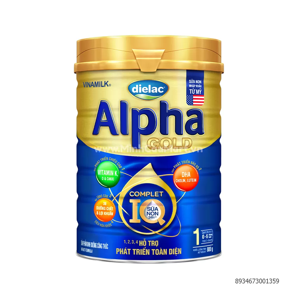 Sữa bột Dielac Alpha Gold số 1 cho bé từ 06 tháng tuổi 800gr Minh Cầu Mart Siêu thị trong