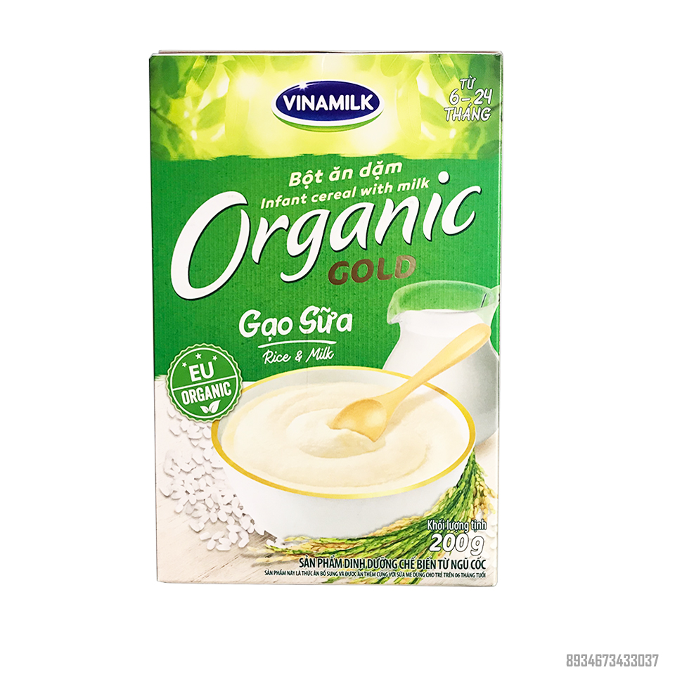 Bột Ăn Dặm Organic Gold Gạo Sữa HG 200Gr