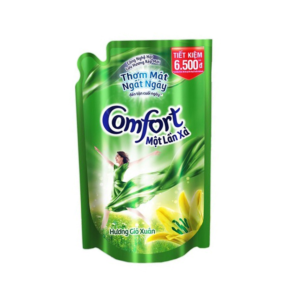 Nước Xả Vải Comfort Đậm Đặc 1 Lần Xả Hương Gió Xuân 800ml Túi