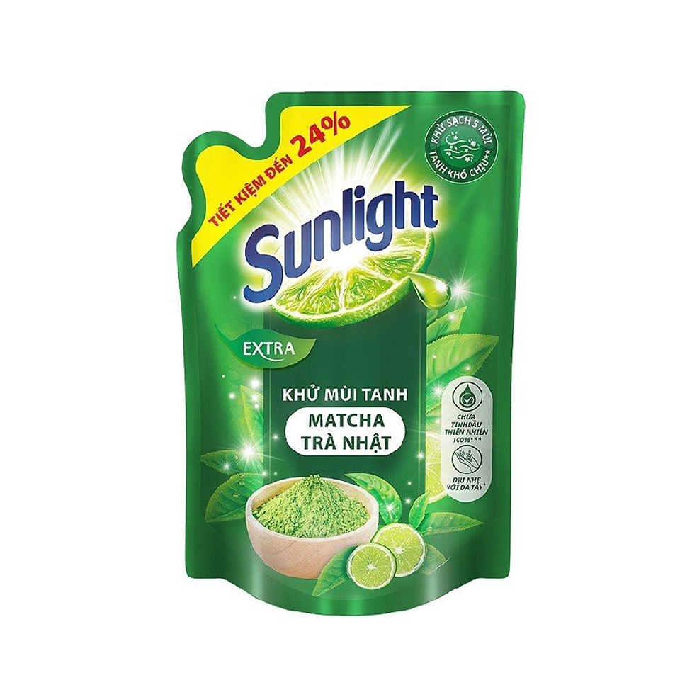 Sunlight Nước Rửa chén thiên nhiên mát cha  trà nhật  túi 2.1kg