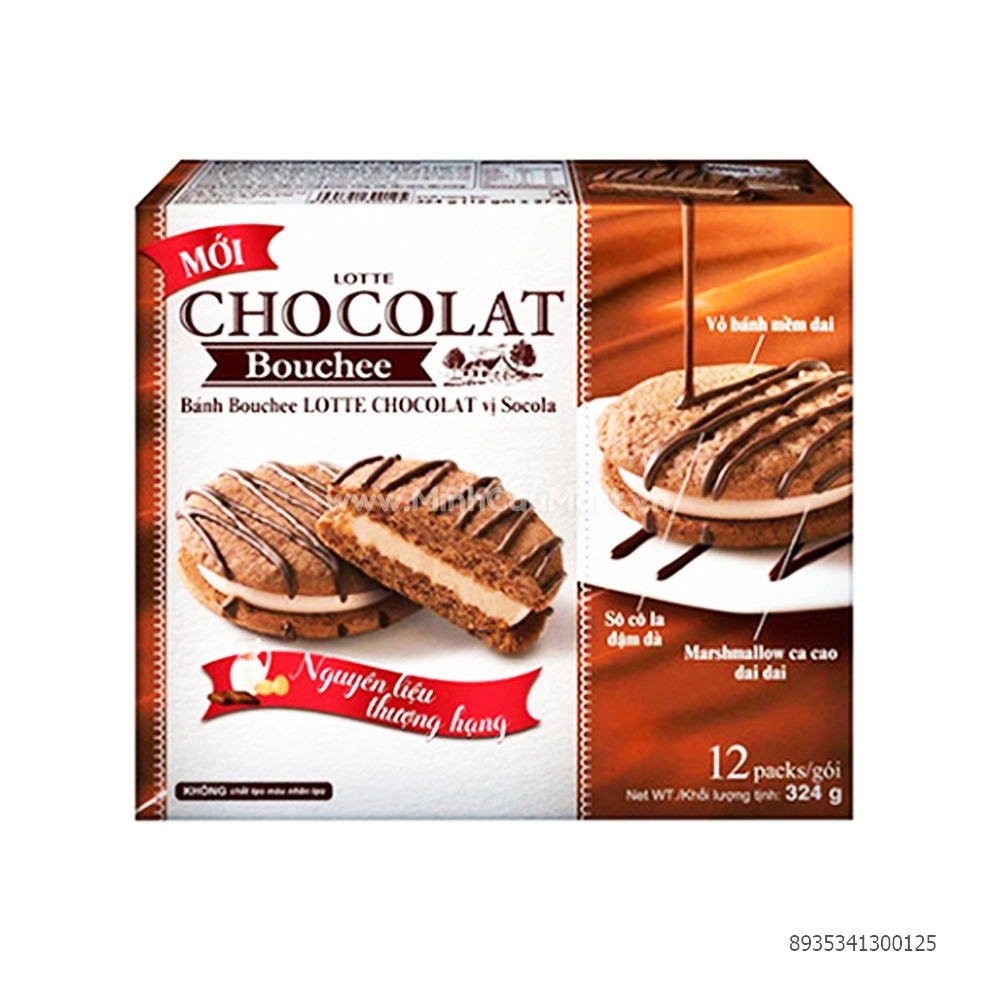 Bánh LOTTE chocolate bouchee 324g - Minh Cầu Mart - Siêu thị trong tầm tay