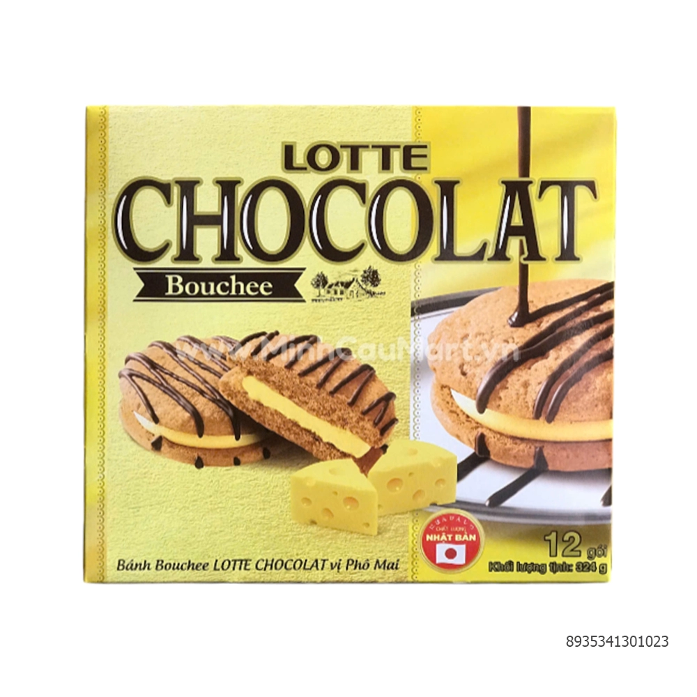 Bánh Bouchee LOTTE CHOCOLAT Vị Phô Mai Hộp 324G - Minh Cầu Mart - Siêu ...