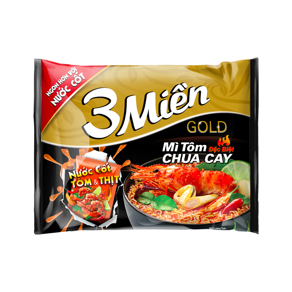 Mì tôm 3 miền gold nước cốt tôm thịt 75g