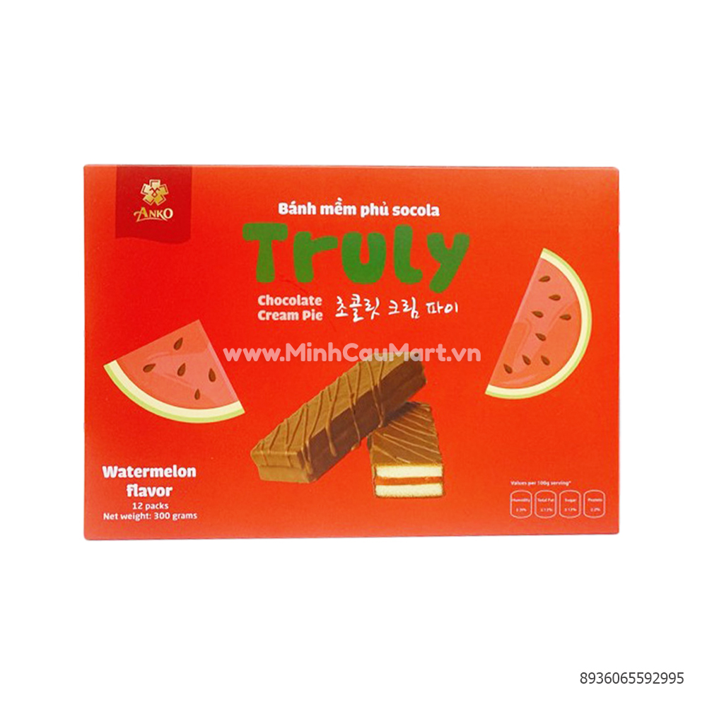 Bánh Mềm Phủ Socola Vị Dưa Hấu Anko Truly 300g