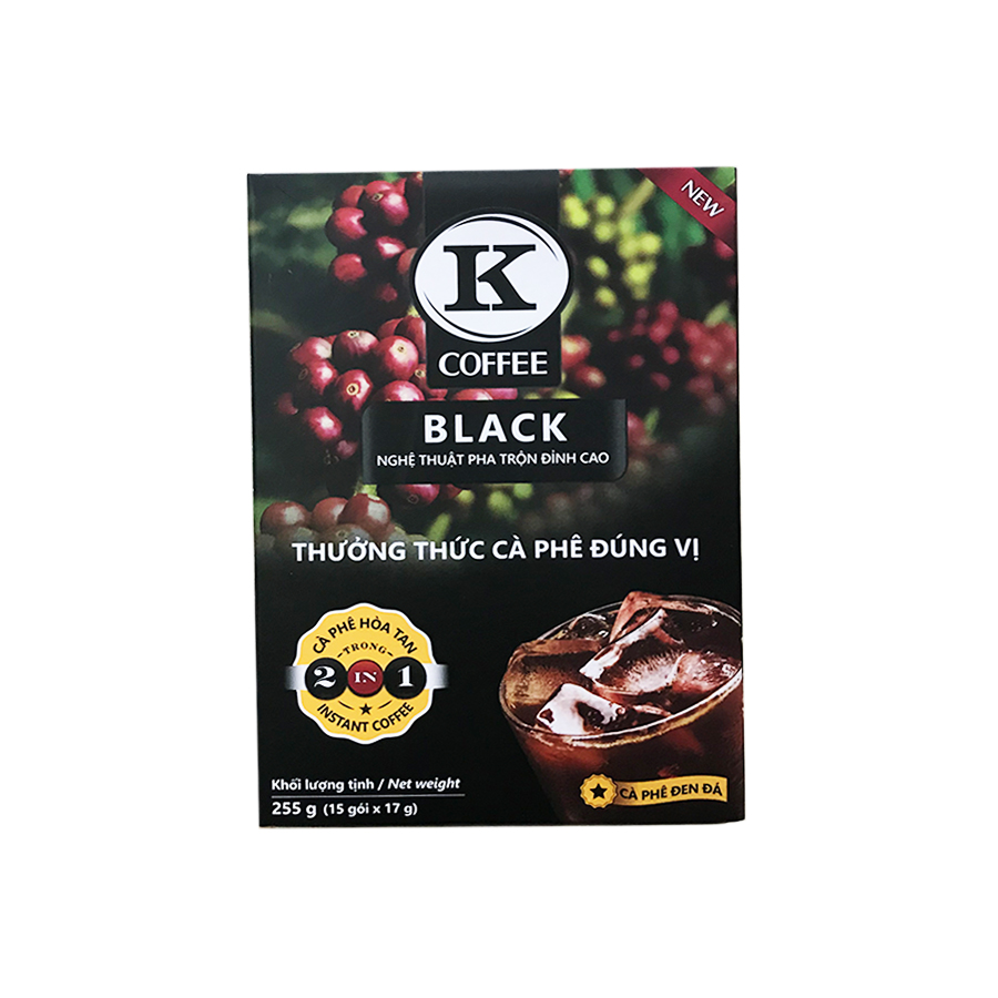Cà phê hòa tan black 2 in 1 255g