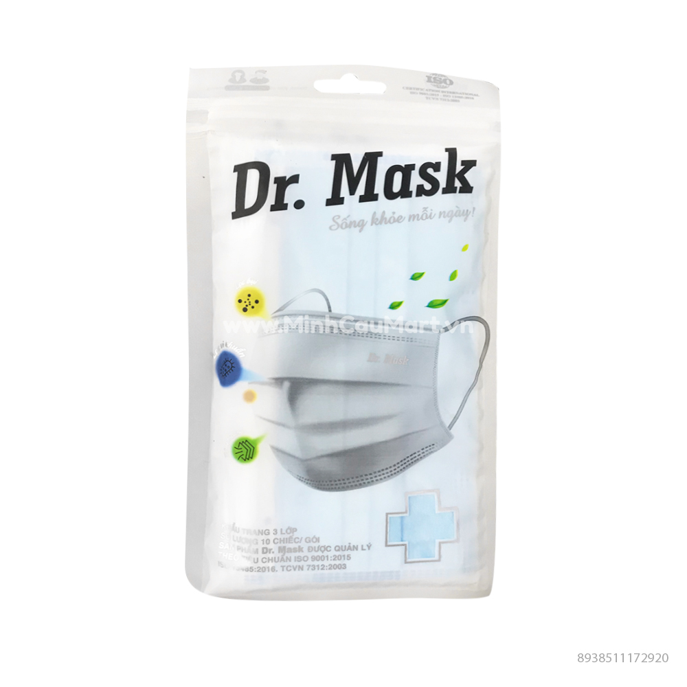 Khẩu Trang Y Tế 3 Lớp KT 08 Túi 10 Chiếc