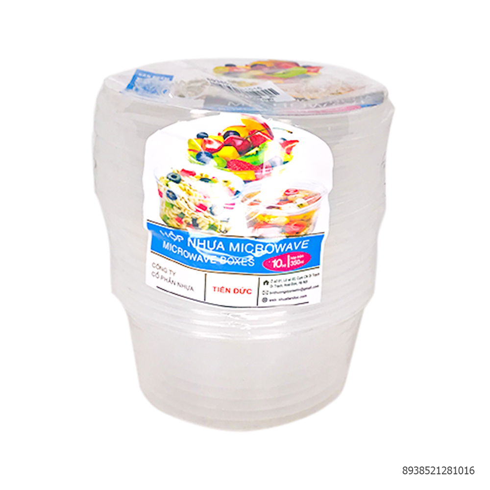 Lốc Hộp Nhựa Tròn Thực Phẩm 350ml - 281016