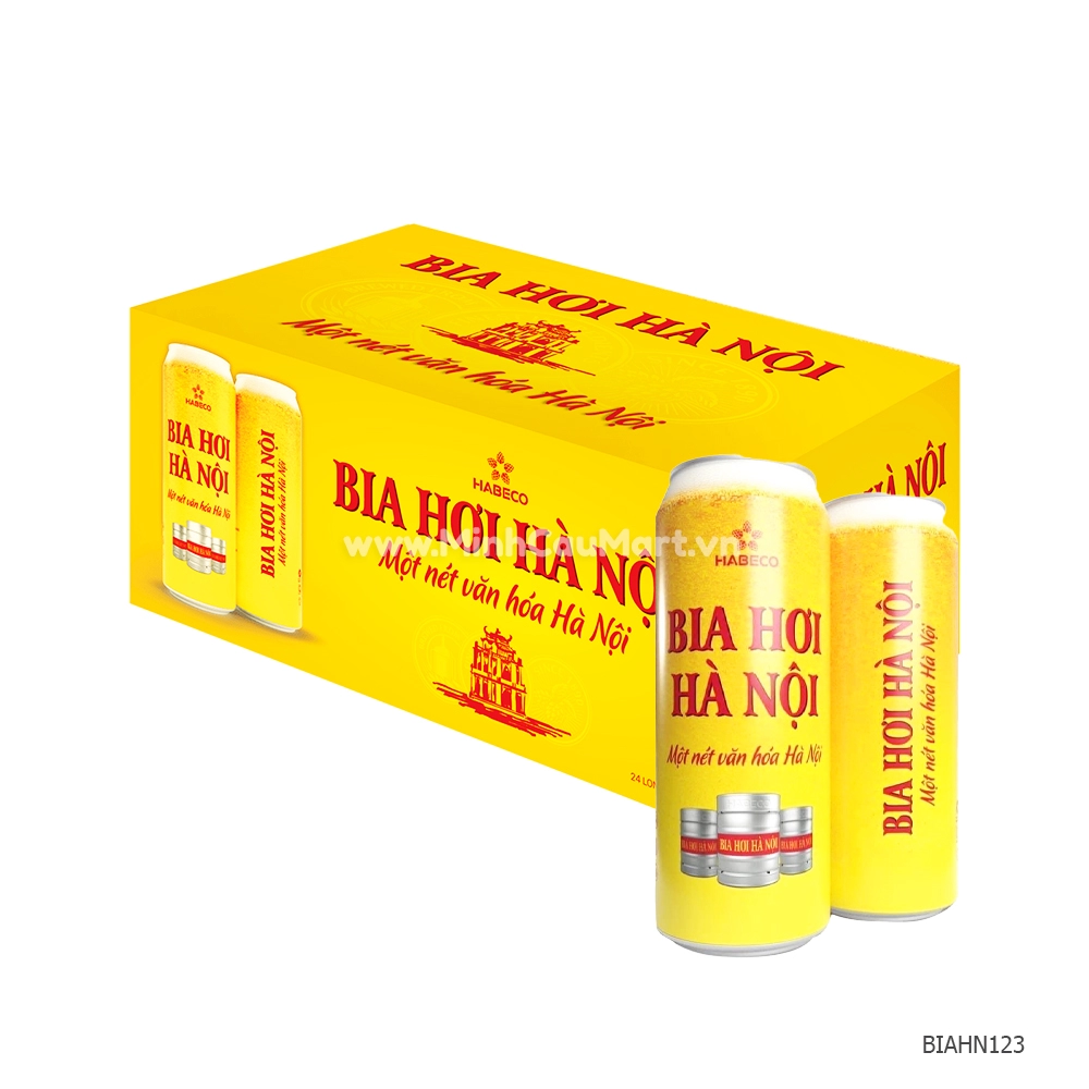 Thùng 24 Lon Bia Hơi Hà Nội 500ml - Minh Cầu Mart - Siêu thị trong tầm tay