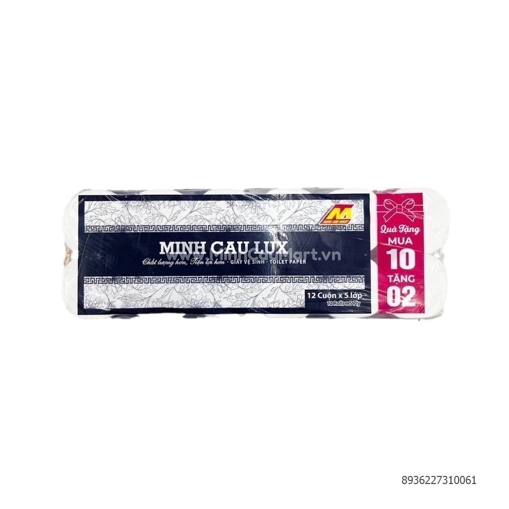 Giấy Vệ Sinh Minh Cầu Lux Xanh Than 12 Cuộn * 5 Lớp