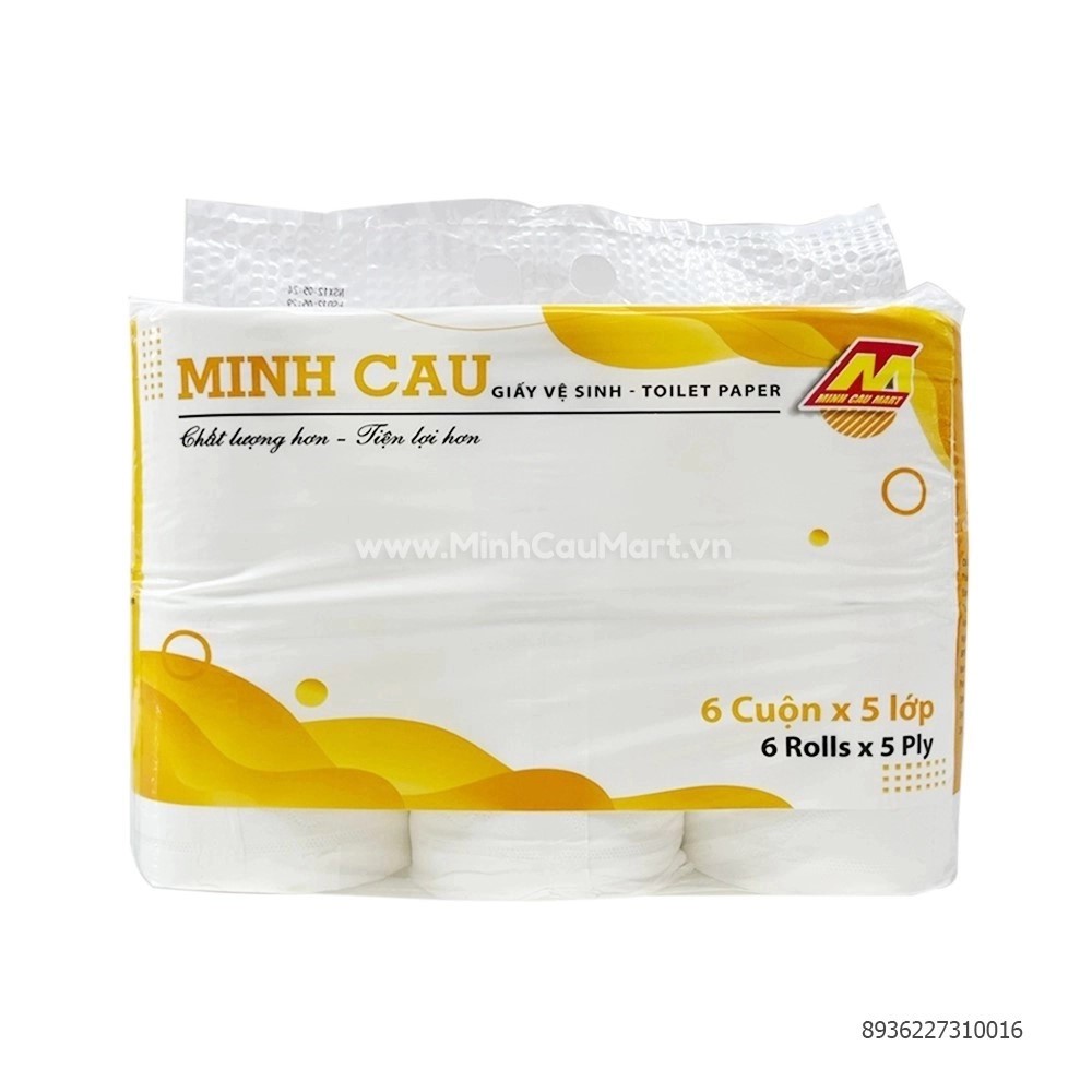 Giấy Vệ Sinh Minh Cầu Vàng 6 Cuộn * 5 Lớp
