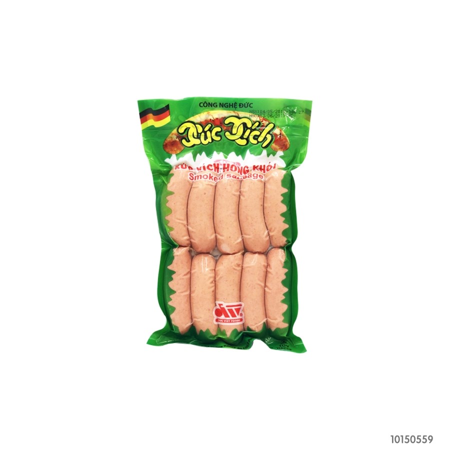 Xúc Xích Hông Khói Đức Việt 500gr Gói Xanh