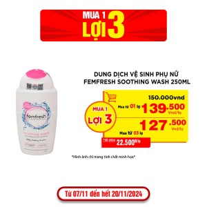 Dung Dịch Vệ Sinh Phụ Nữ Femfresh Soothing Wash 250ML