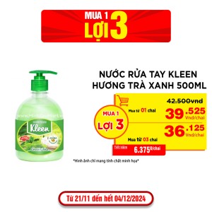 Nước Rửa Tay Kleen Hương Trà Xanh 500ml