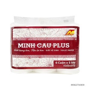 Giấy Vệ Sinh Minh Cầu Plus Đỏ 6 Cuộn * 5 Lớp