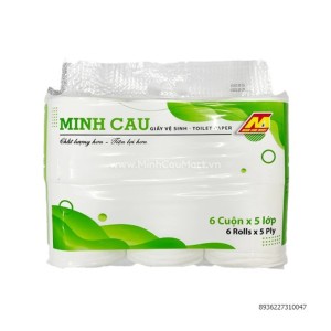 Giấy Vệ Sinh Minh Cầu Xanh 6 Cuộn * 5 Lớp