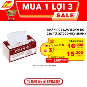 Khăn rút lụa 152mm đỏ -280 tờ