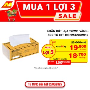 Khăn rút lụa 192mm vàng-300 tờ