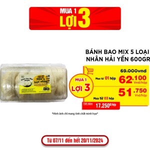 Bánh bao Mix 5 loại nhân Hải Yến 600Gr