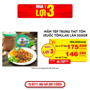 Mắm Tép Trư­ng Thịt Tôm (ruốc Tôm)Lan Làn 500Gr